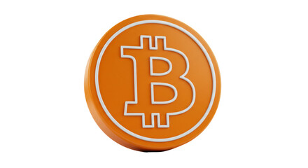 Isolated Bitcoin Cryptocurrency Coin