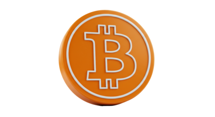 Isolated Bitcoin Cryptocurrency Coin