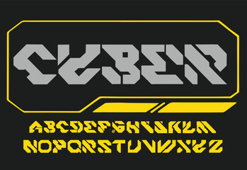 cyber Futuristic Font, Tech-Inspired Display Font for Futuristic Design,Cyberpunk Style Font , High-Tech Font