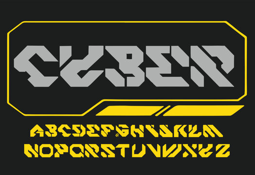 cyber Futuristic Font, Tech-Inspired Display Font for Futuristic Design,Cyberpunk Style Font , High-Tech Font