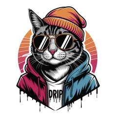 streetwear cat vector design