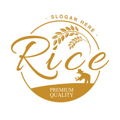 Rice. Logo design template vector illustration.