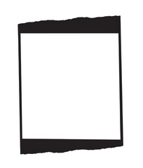 blank photo frame isolated with paper torn effect illustration