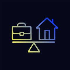 Balancing life briefcase and house icon. Icon symbol illustration