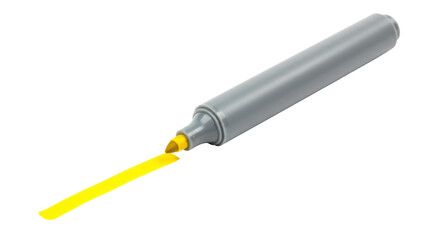 Isolated Yellow Highlighter Marker