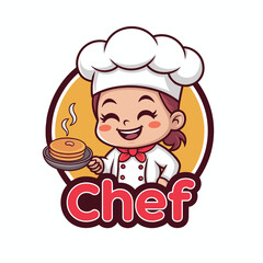 chibi female chef vector