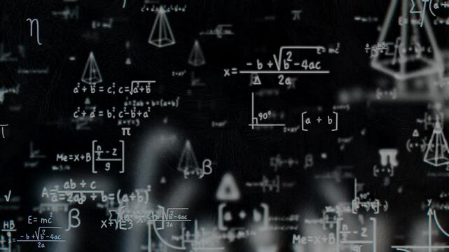 Abstract Mathematical Formula Background Loop | 4K Seamless Science Animation