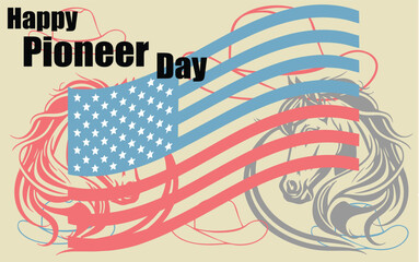 Happy Pioneer Day with American Flag and Horses
Pioneer Day Celebration with Patriotic Symbolism