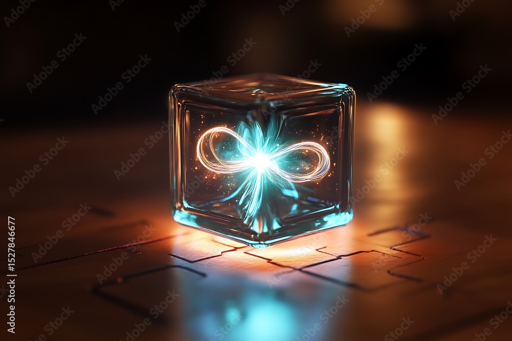 Aufkleber a handheld energy block that shines from its core.