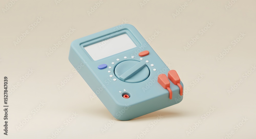 Poster digital multimeter 3d render: a closeup view of a modern electronic measuring device