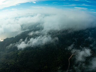 High angle view mountains rainforest at Phuket island Thailand.