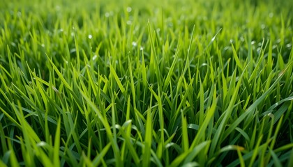 Fototapeta premium Vibrant Green Grass Blades Close-Up Nature Photography