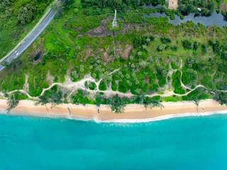 Selbstklebende Fototapeten Aerial view landscape view sea beach in summer season at Phuket island Thailand. © Panya