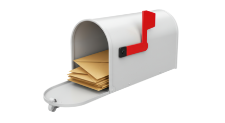 Isolated Mailbox with Letters
