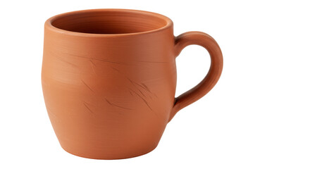 Isolated Clay Mug on White Background