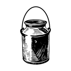 A sketchy style illustration of milk bucket