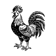 A sketchy style illustration of rooster