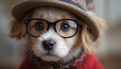 chihuahua dog wearing glasses