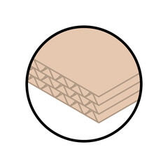 Three-layer corrugated cardboard