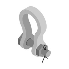 Shackle is rigging bracket. A connecting element.