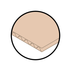 One layer of corrugated cardboard