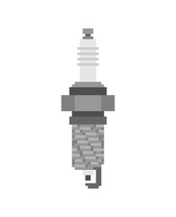 Spark plug pixel art. 8 bit Car accessory. pixelated Device for igniting the fuel-air mixture