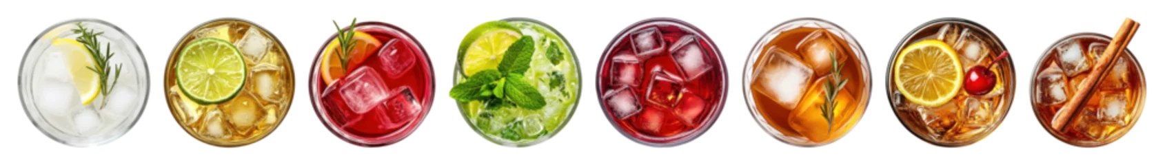 Selbstklebende Fototapeten PNG Colorful refreshing assorted beverages lineup, element set on transparent background © Rawpixel.com