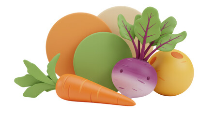 Isolated Assortment of Vegetables