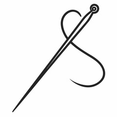 sewing tool neddle vector icon