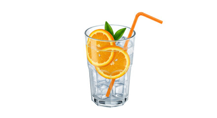 Isolated Orange Slice Drink