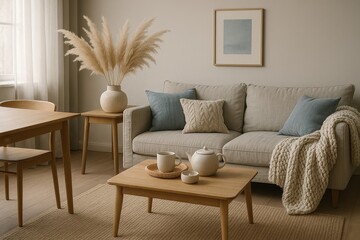 Hygge-inspired entryway with a calming ambiance and modern design