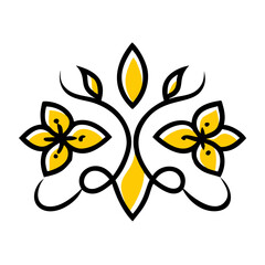 A beautiful set of vector floral elements with butterflies, bees, and birds for spring and summer nature design illustrations