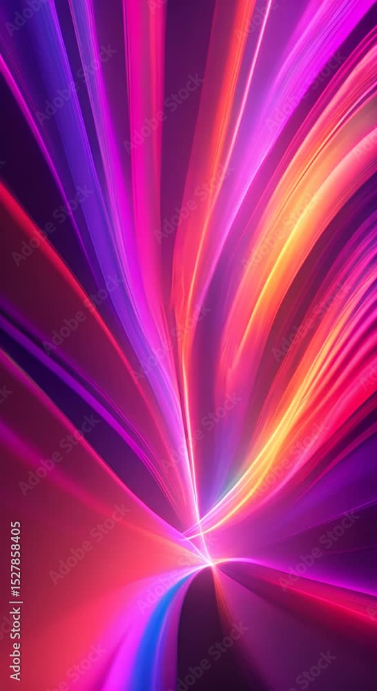 Poster a vibrant and dynamic wave of light shimmering with every color of the rainbow twists and turns thro