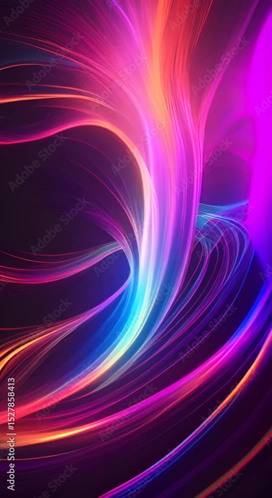 Poster a vibrant and dynamic wave of light shimmering with every color of the rainbow twists and turns thro