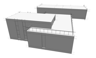 architectural drawing 3d vector illustration