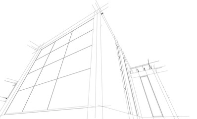Obraz premium architectural drawing 3d vector illustration
