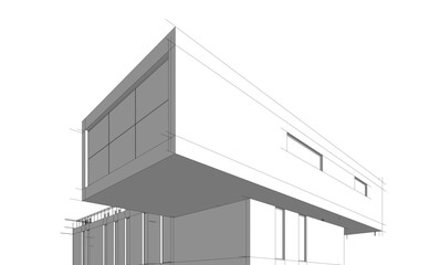 architectural drawing 3d vector illustration