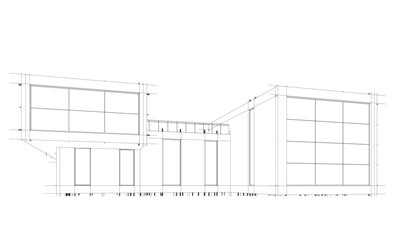 architectural drawing 3d vector illustration