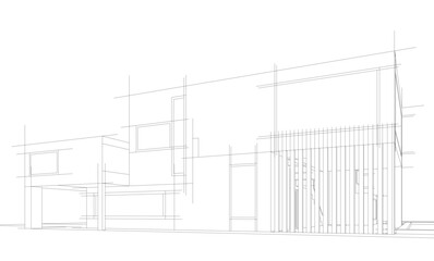 architectural drawing 3d vector illustration