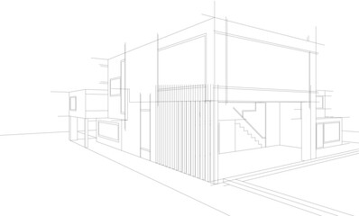 architectural drawing 3d vector illustration