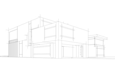 architectural drawing 3d vector illustration
