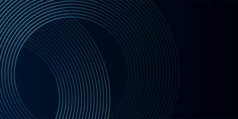 Blue abstract background with glowing circles. Swirl circular lines pattern. Geometric spiral. Twirl element. Modern graphic design. Futuristic