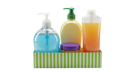 Isolated Soap and Lotion Bottles in Box
