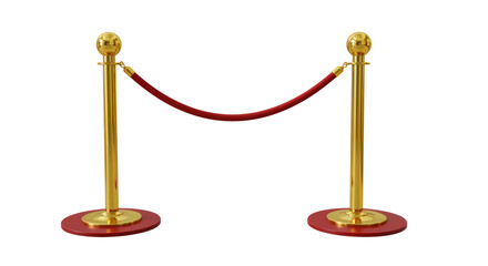 Isolated Velvet Rope Barrier