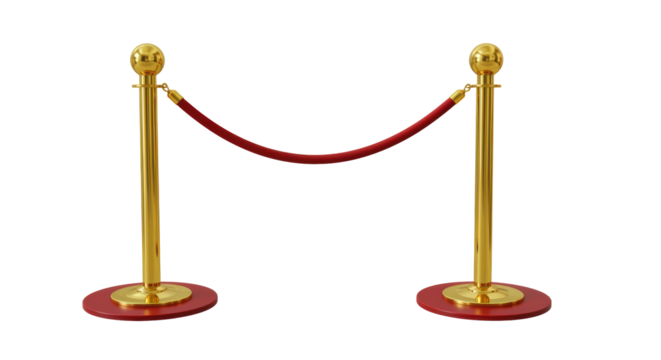 Isolated Velvet Rope Barrier