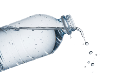 Isolated Water Bottle Pouring