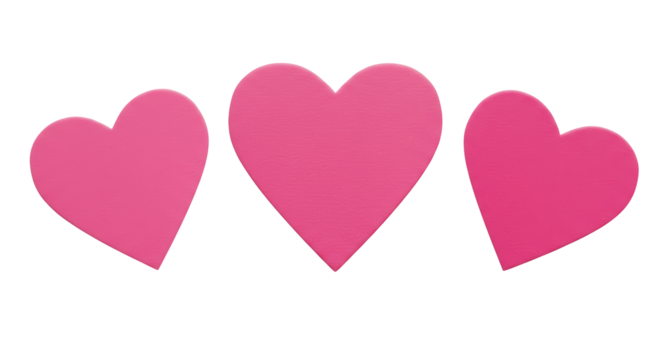 Isolated Pink Hearts