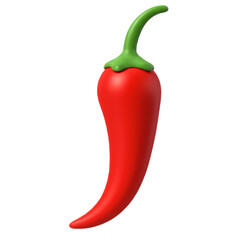 Cartoon red chili pepper 3d render isolated on white background
