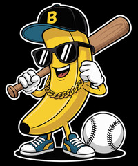 Funny Hiphop Banana Wear Sunglasses