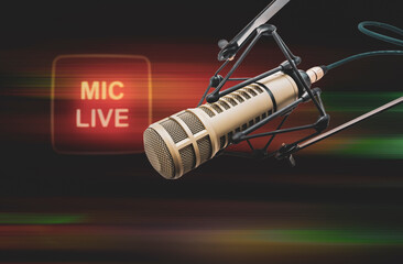 Professional microphone and on air sign